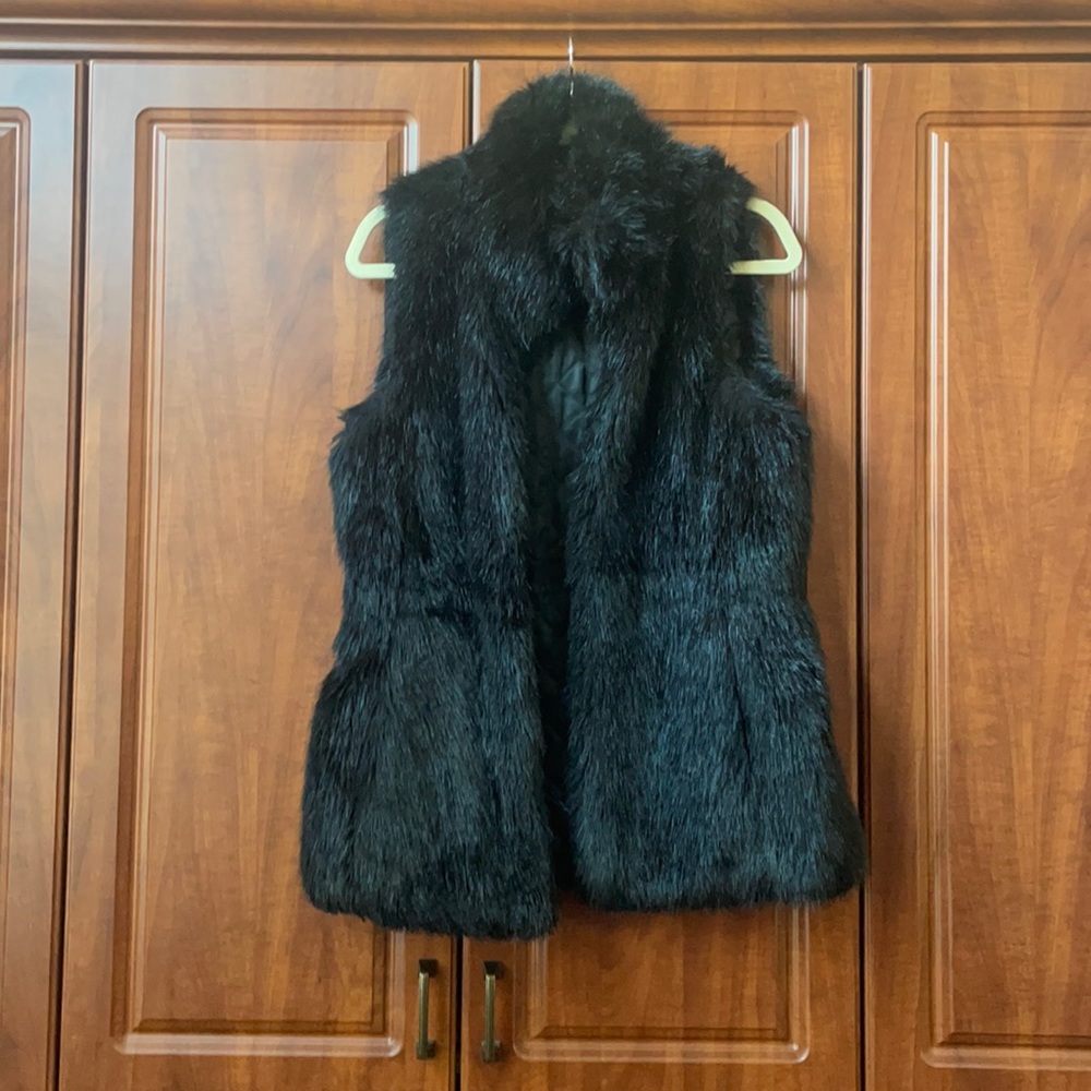 Black Faux Fur Vest